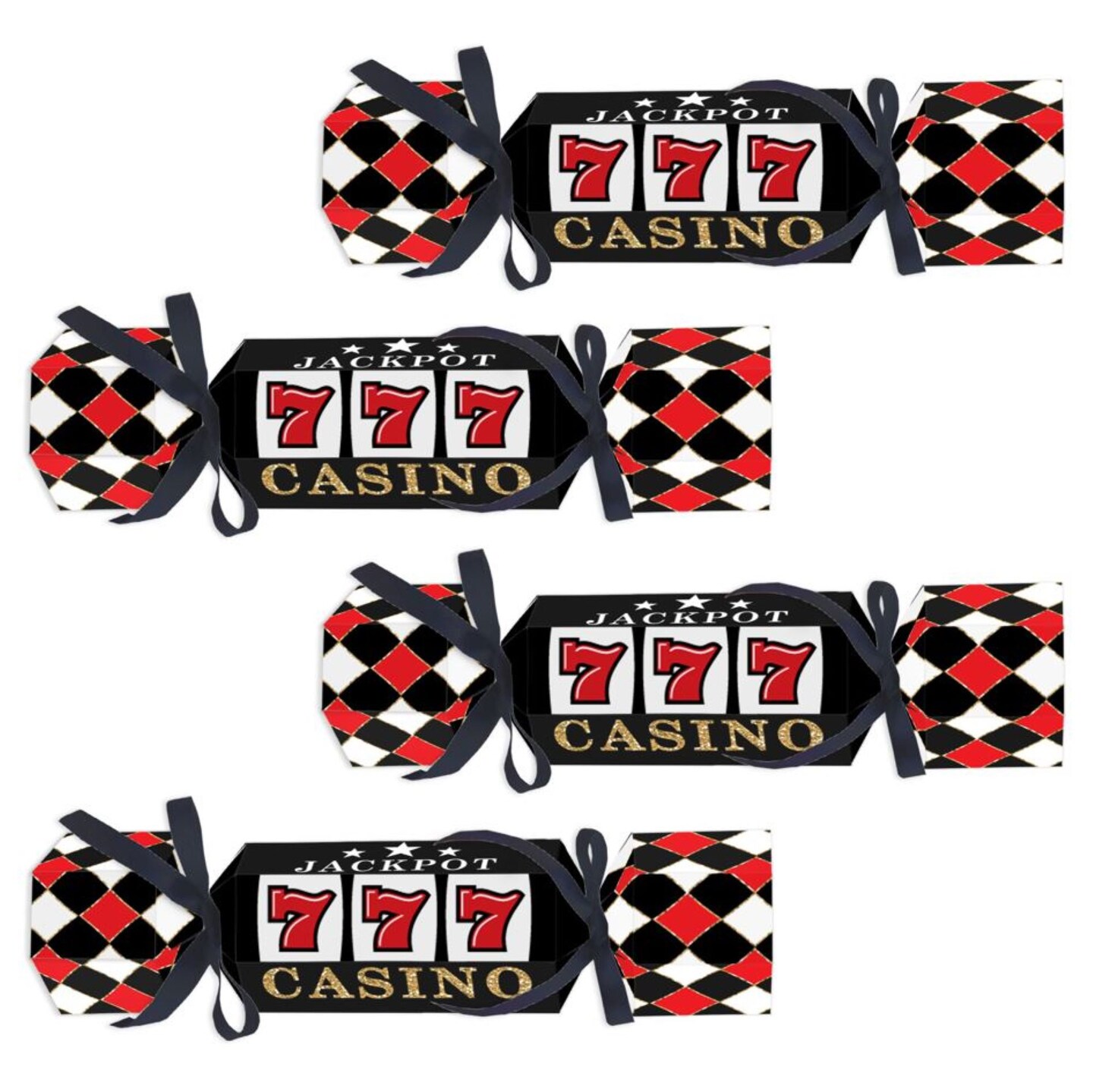 Big Dot of Happiness Las Vegas - No Snap Casino Party Table Favors - DIY Cracker Boxes - Set of 12