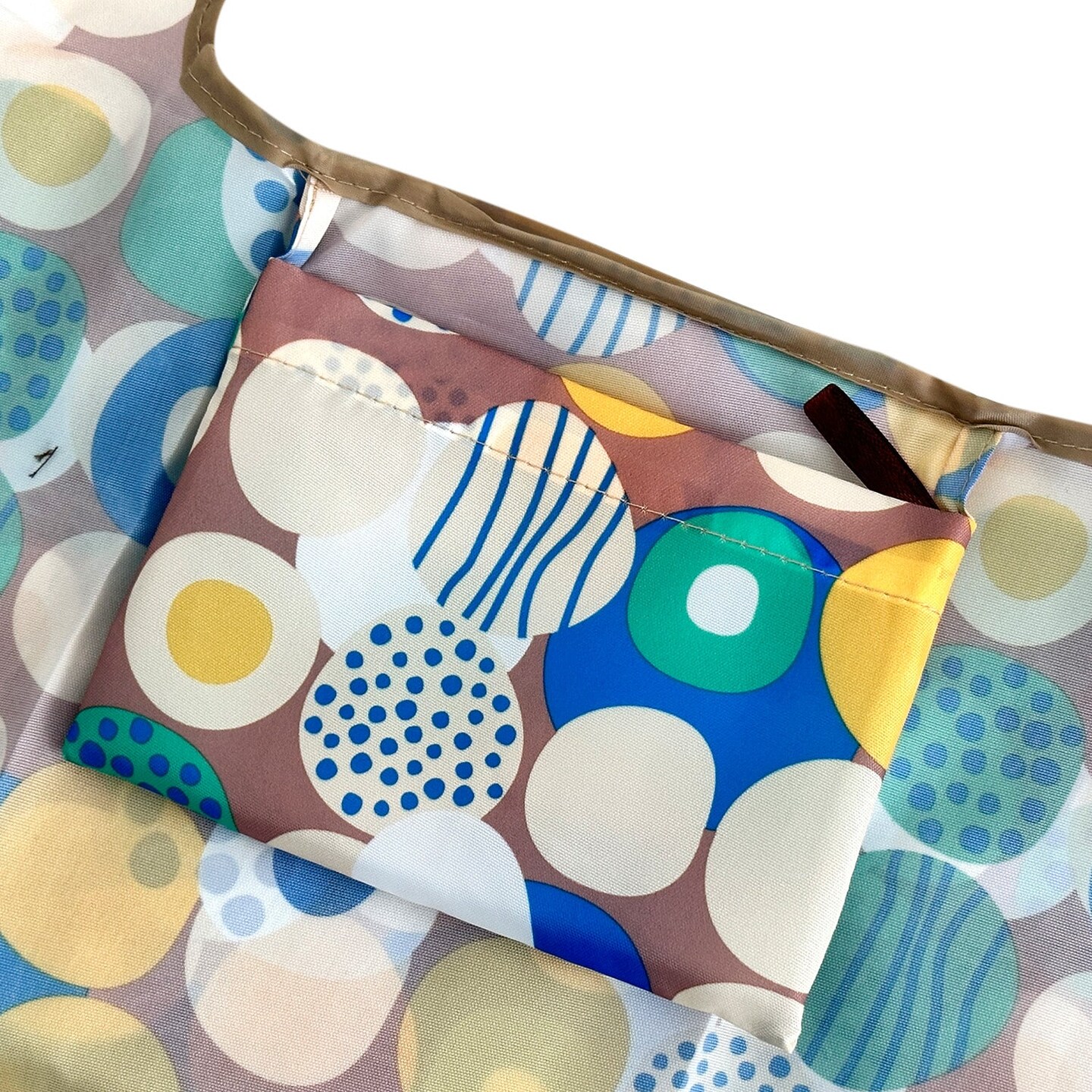 Wrapables Large Foldable Tote Nylon Reusable Grocery Bags, Happy Dots