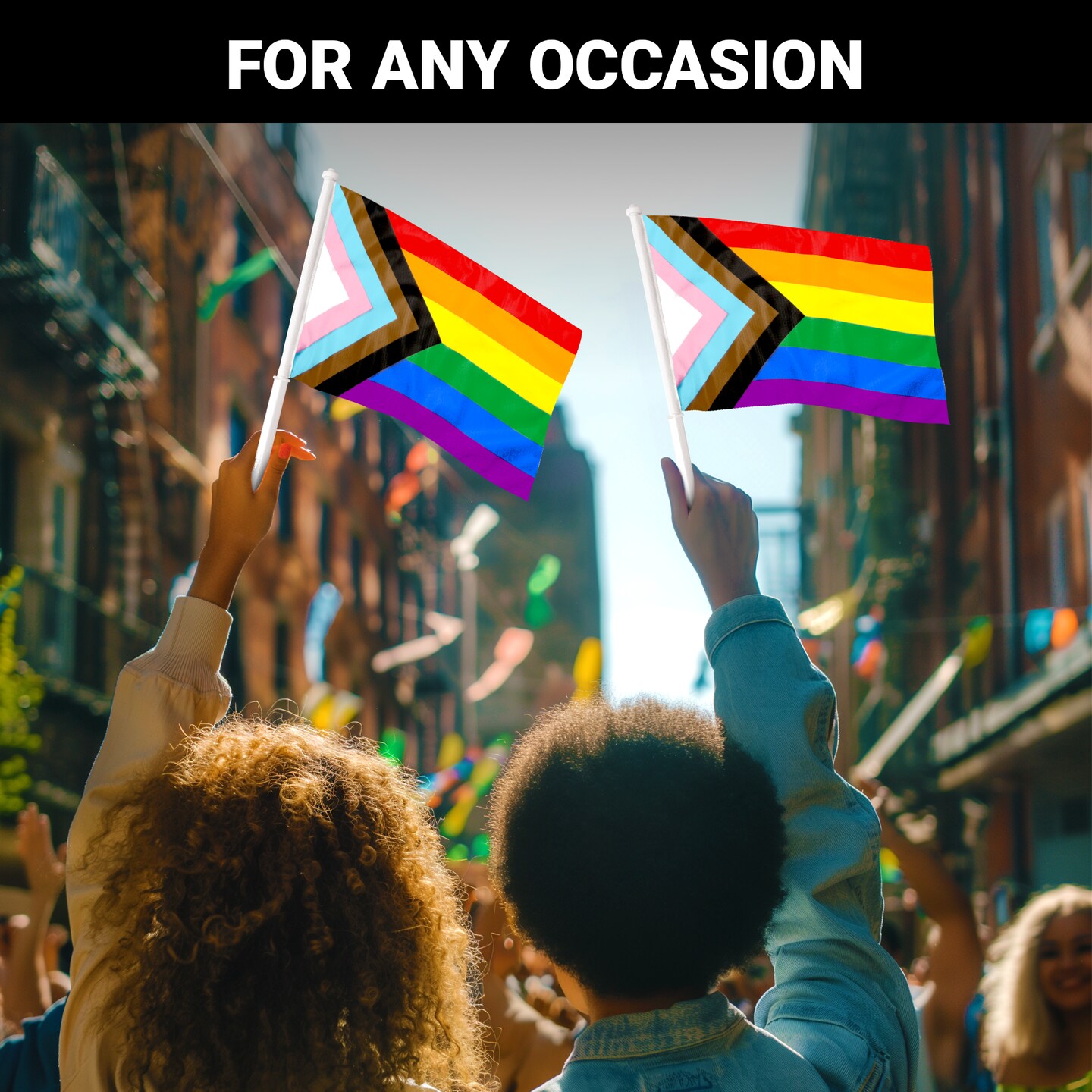 G128 2 Pack: LGBT Progress Rainbow Pride Car Flag | 11x17 In | Double LiteWeave Pro Series Double Sided Printed 150D Polyester | Flagpole Included | Perfect for Festival Celebrations, Parades