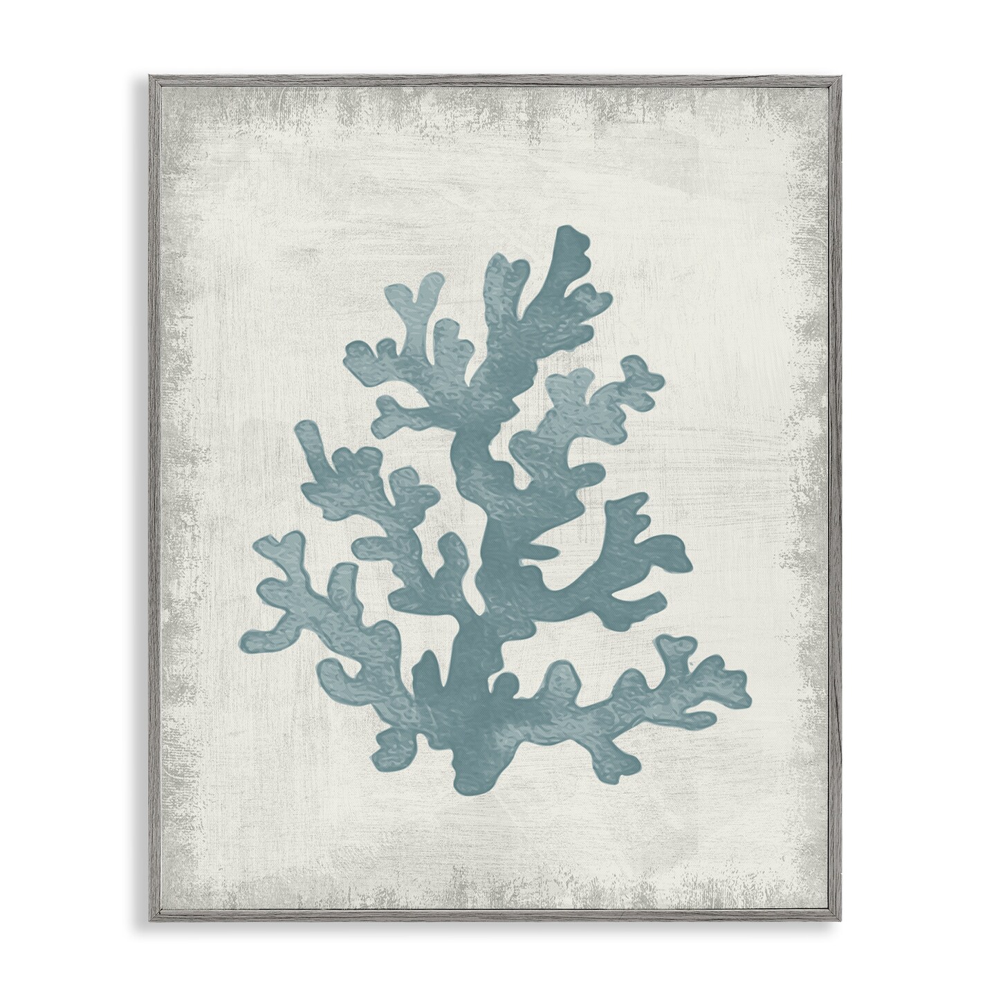 Stupell Industries Blue Coral Form Framed Giclee Wall Art Design by Conrad Knutsen