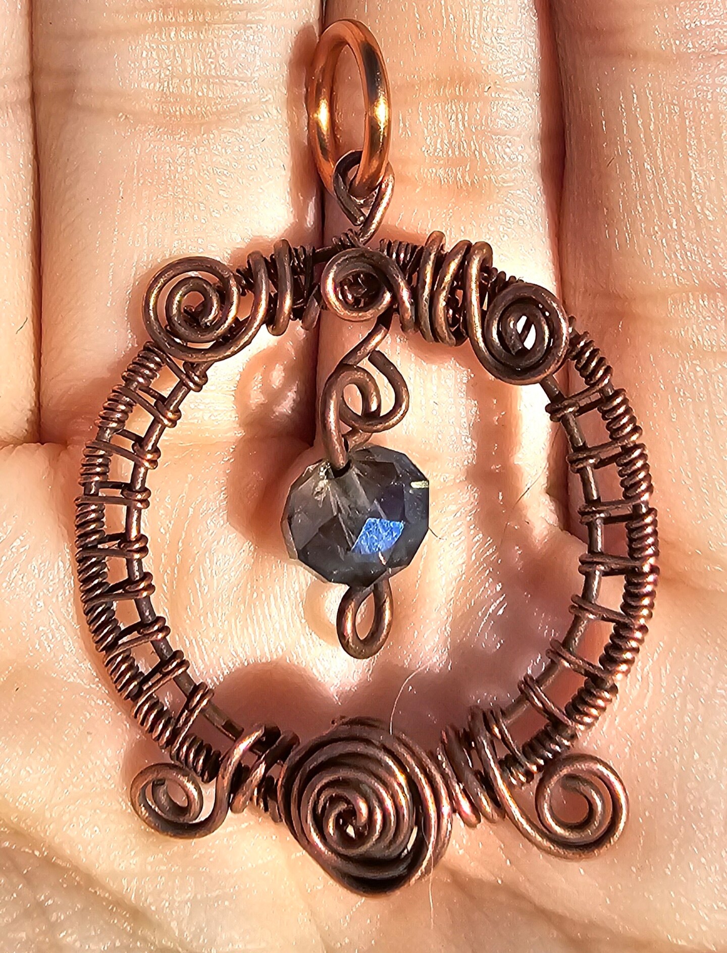 Copper wire wrapped rose wreath pendant MakerPlace by Michaels