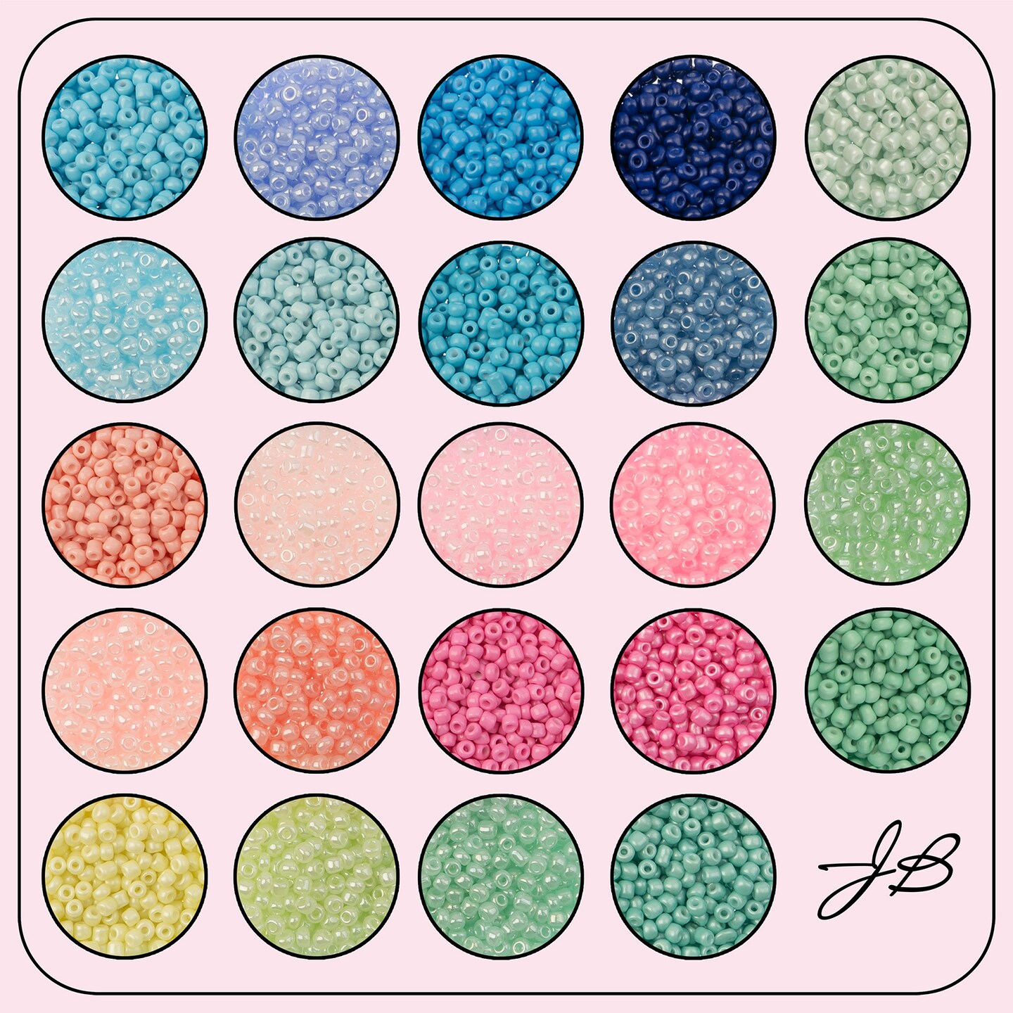 John Bead 12500pcs Assorted 24 Colors Glass Seed Beads 8/0 Jewelry Making Bead Box