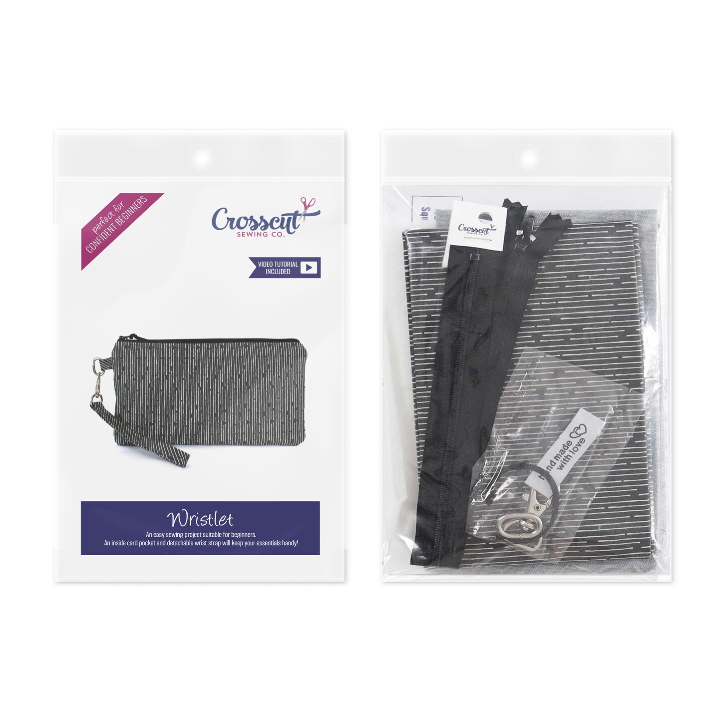 Crosscut Sewing Co.® Wristlet Sewing Kit - Beginner Sewing Project Kit