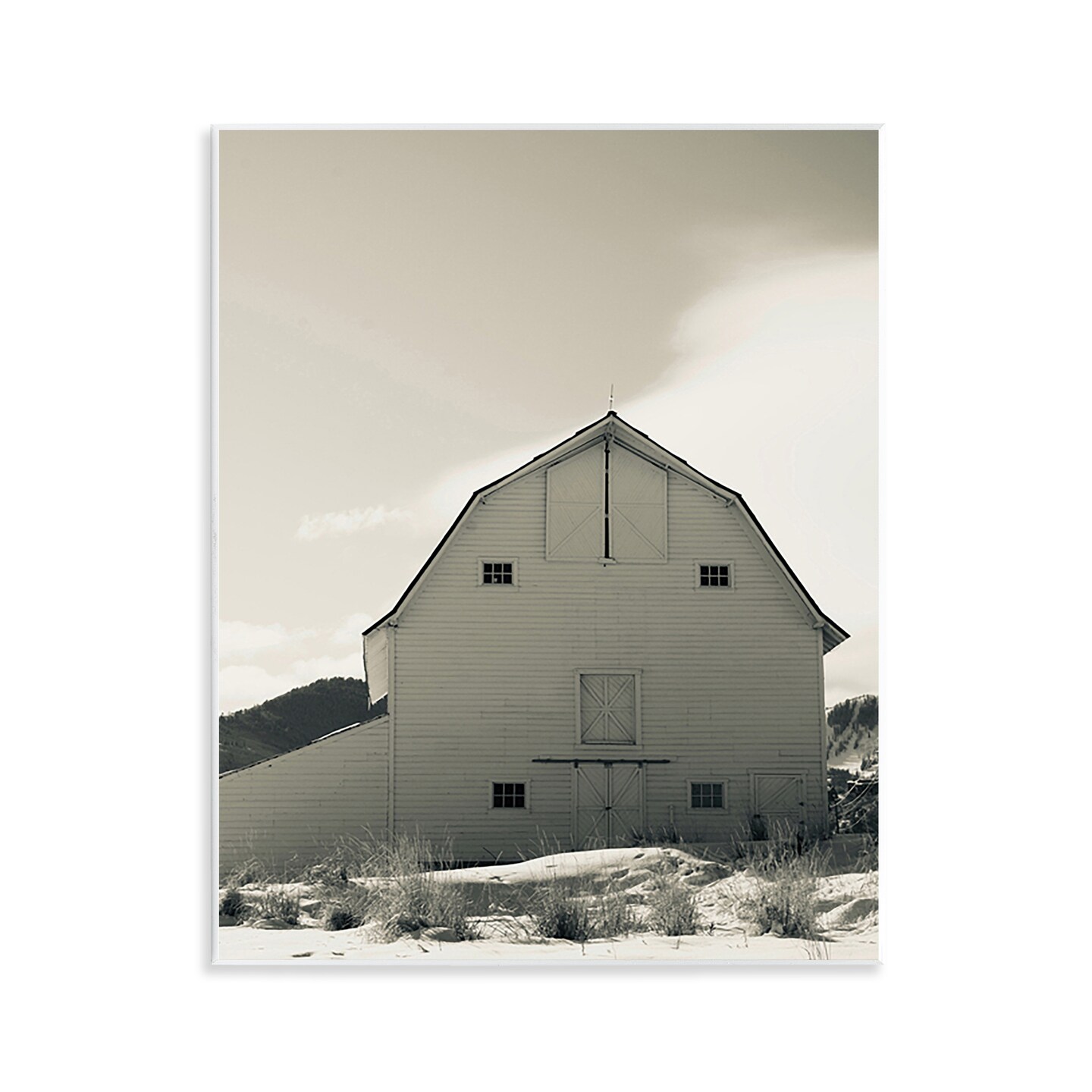 Stupell Industries Monochromatic Winter Barn Wall Plaque Art Design by Ashley Singleton