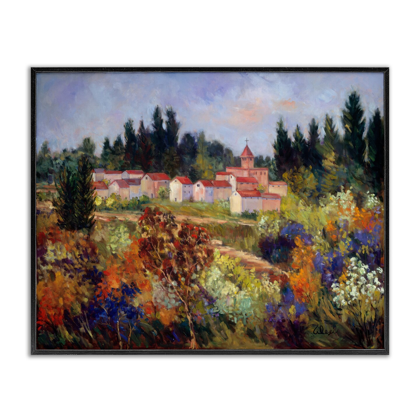 Stupell Industries Tuscan Countryside Garden Framed Giclee Wall Art Design by Alexi Fine