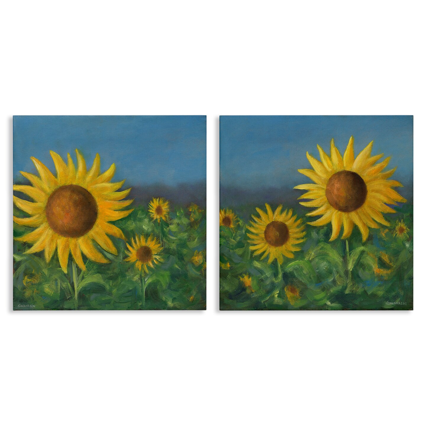 Stupell Industries Gorgeous Sunflower Field  2 pc Canvas Wall Art Set Design by David Swanagin