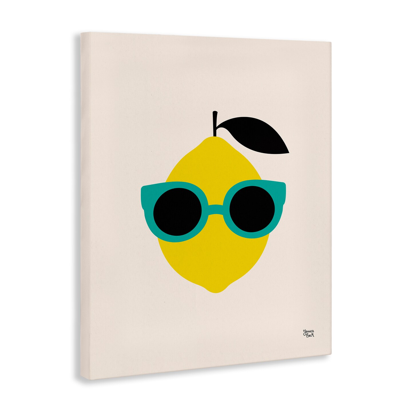 Stupell Industries Lemon with Sunglasses Canvas Wall Art Design by Jessica Beck