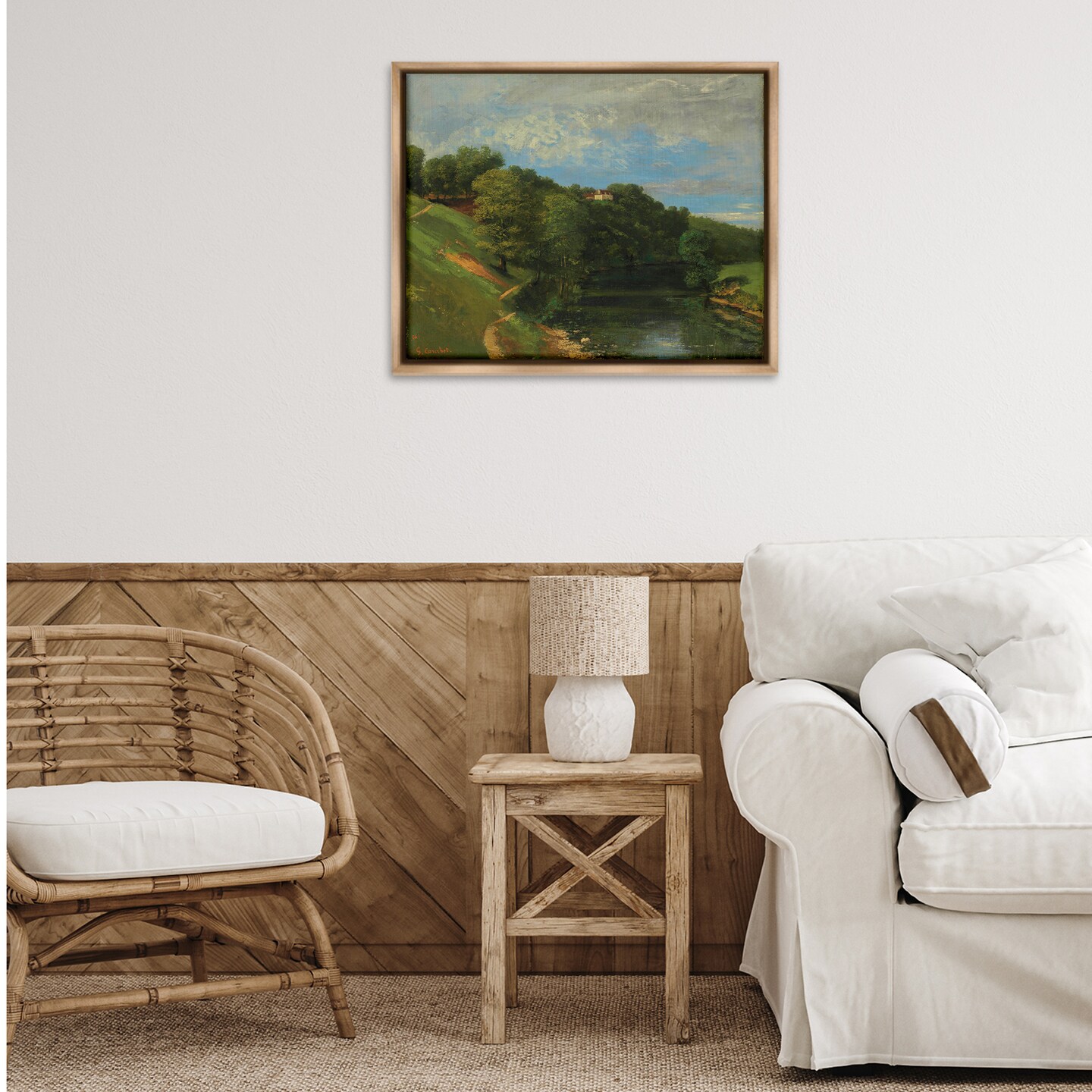 Stupell Industries Classic River Landscape Framed Floater Canvas Wall Art Design by one1000paintings