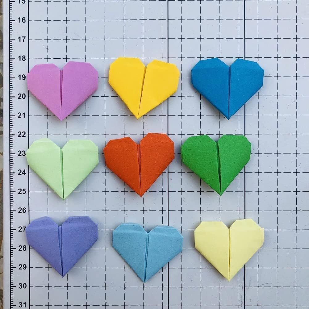 100PCS Rainbow Paper Premade Origami Hearts For Wedding Party Favors Valentine's Day Christmas Heart Gift Engagement Birthday Party Hearts Confettis