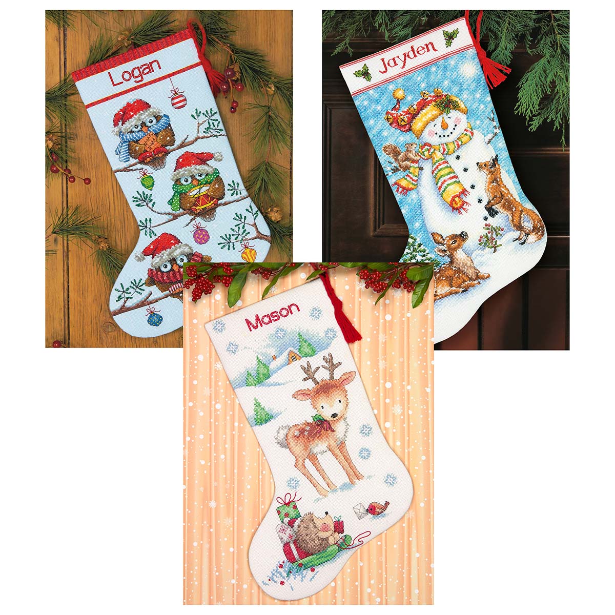 Stocking Sampler Set Counted Cross-Stitch Kit