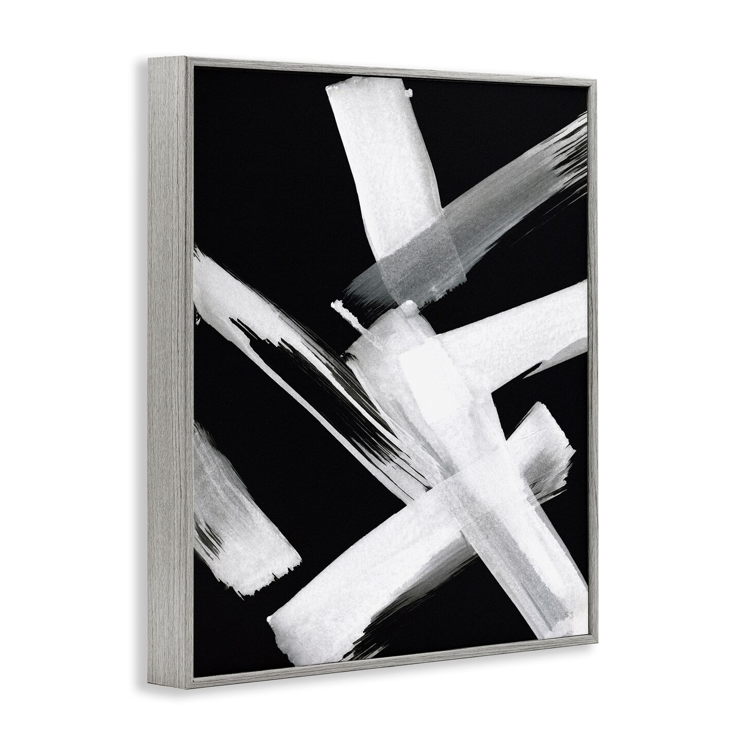 Stupell Industries Brushstrokes on Black Framed Giclee Wall Art Design by Susan Jill