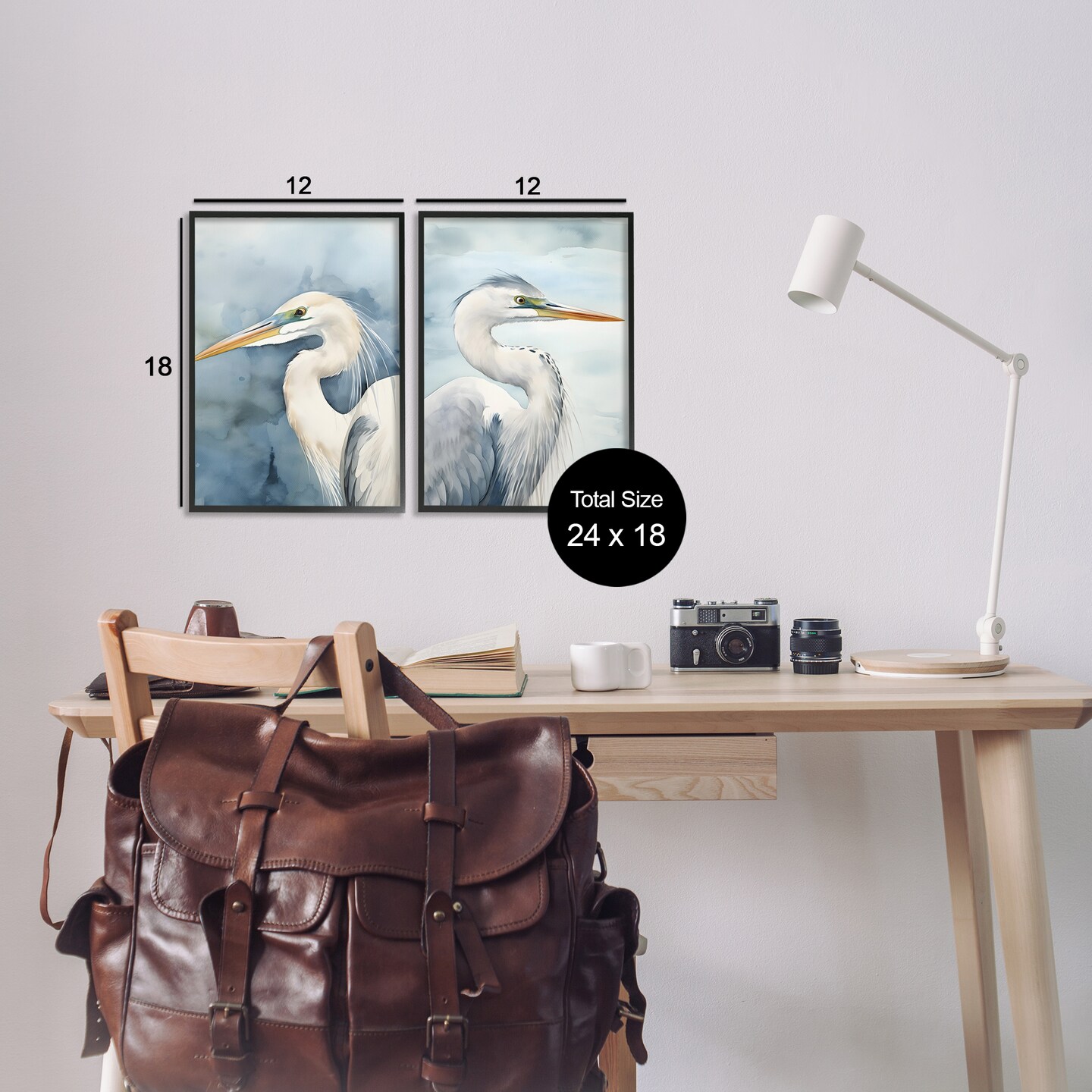 Stupell Industries Watercolor Detailed Beach Birds 2 pc Framed Giclee Wall Art Set Design by Petal Prints Design