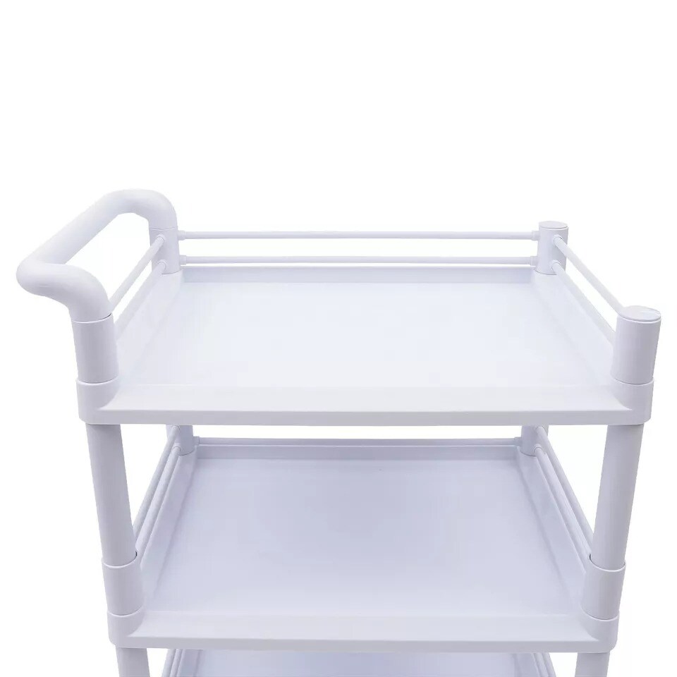 Medical Lab Trolley Cart 3 Tier Spa Rolling Shelf Beauty Salon Storage Organizer