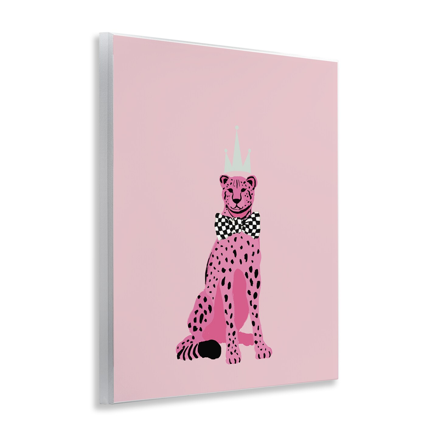 Stupell Industries Pink Cheetah King Wall Plaque Art Design by Elizabeth Medley