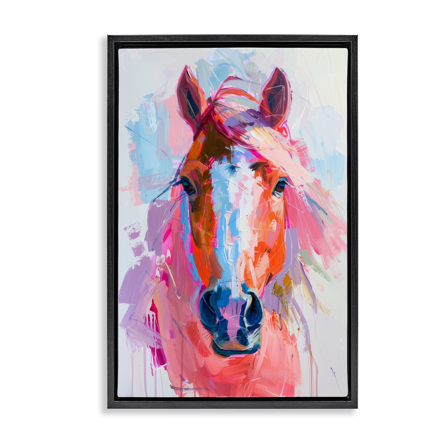 Stupell Industries Sunset Horse Visage Framed Floater Canvas Wall Art Design by Petal Prints Design