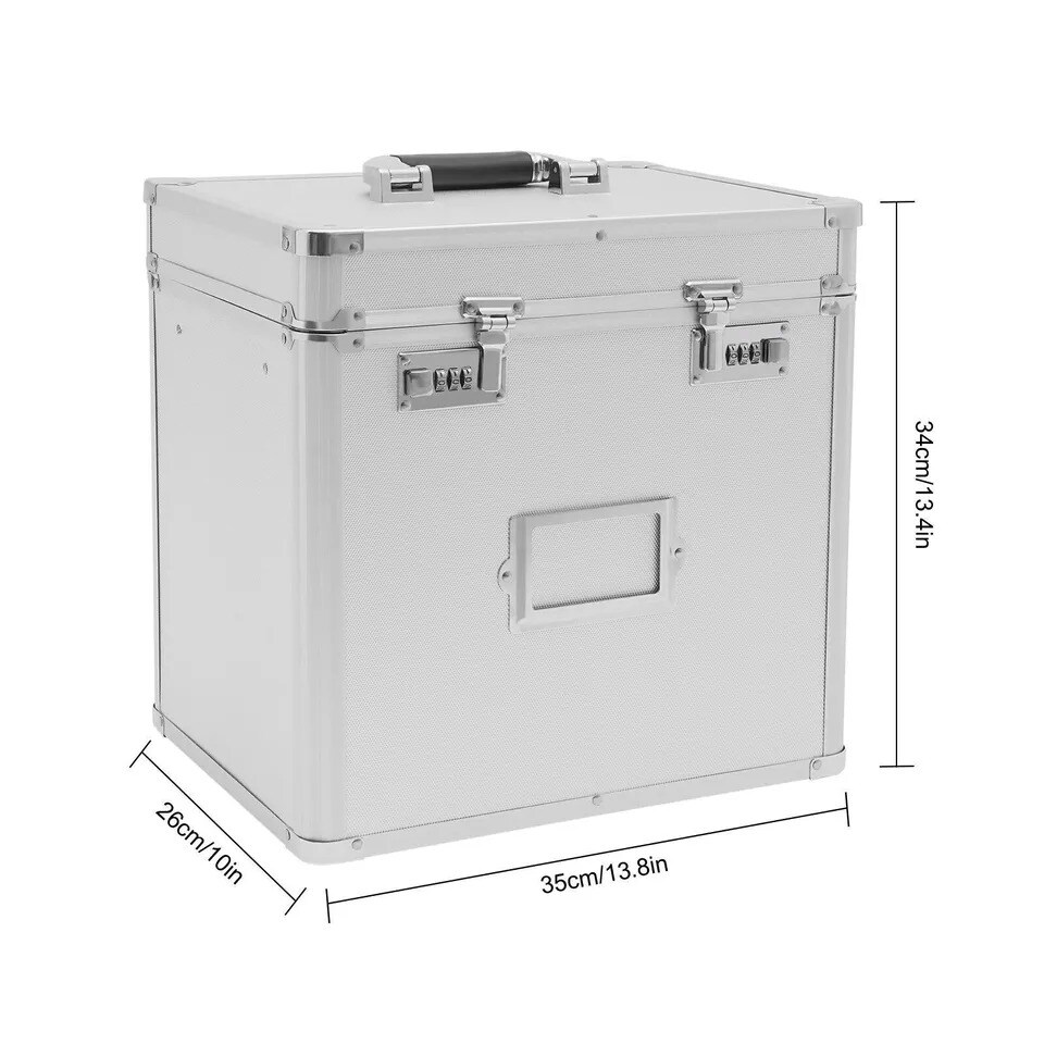 Portable File Cabinet Lock Storage Organizer Home Office Metal Box Mobile Drawer