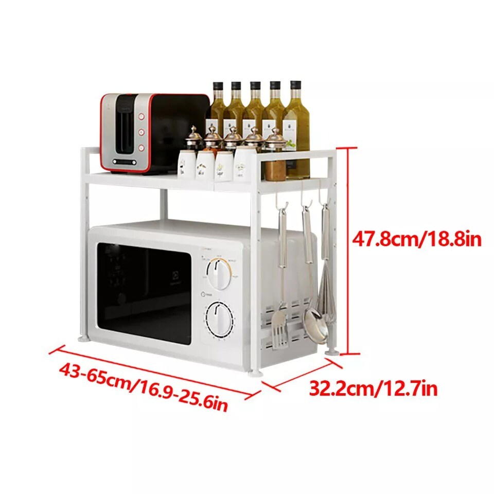 Microwave Oven Rack Shelf Stand Countertop Organizer Kitchen Counter Holder