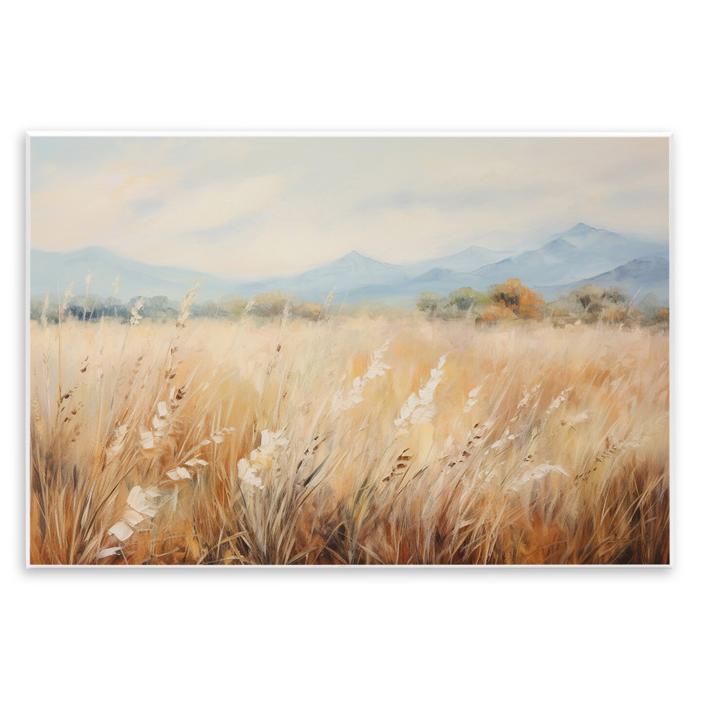 Stupell Industries Wheat Field Landscape Wall Plaque Art Design by Petal Prints Design