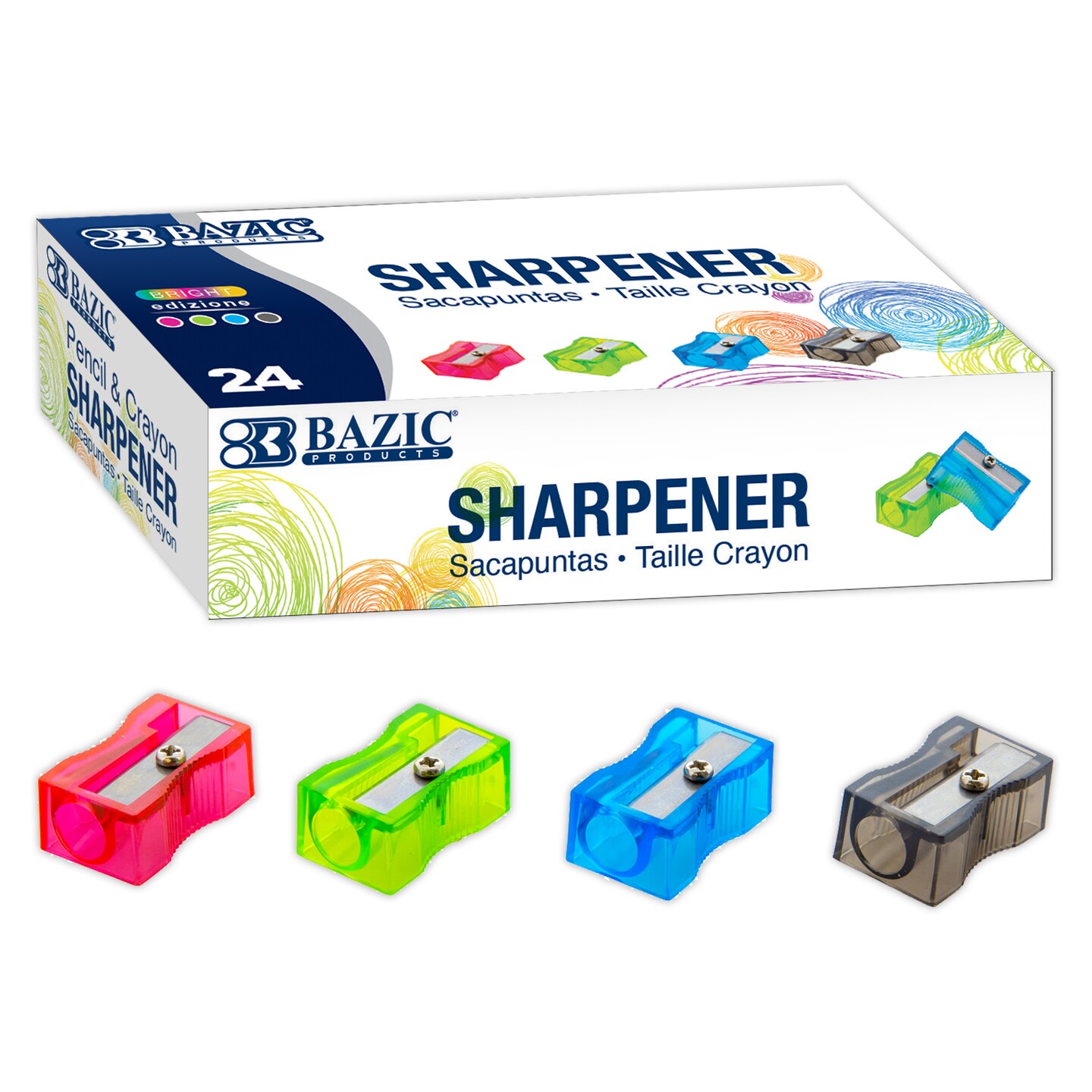 BAZIC Coby Square Pencil Sharpener (24/Box)