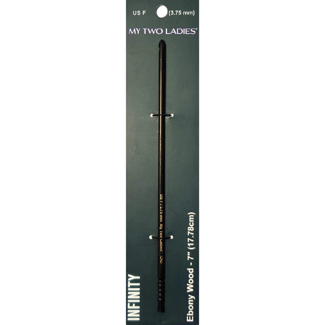 My Two Ladies | Infinity | Crochet Hook | Ebony | w/thumb print | 12 Sizes