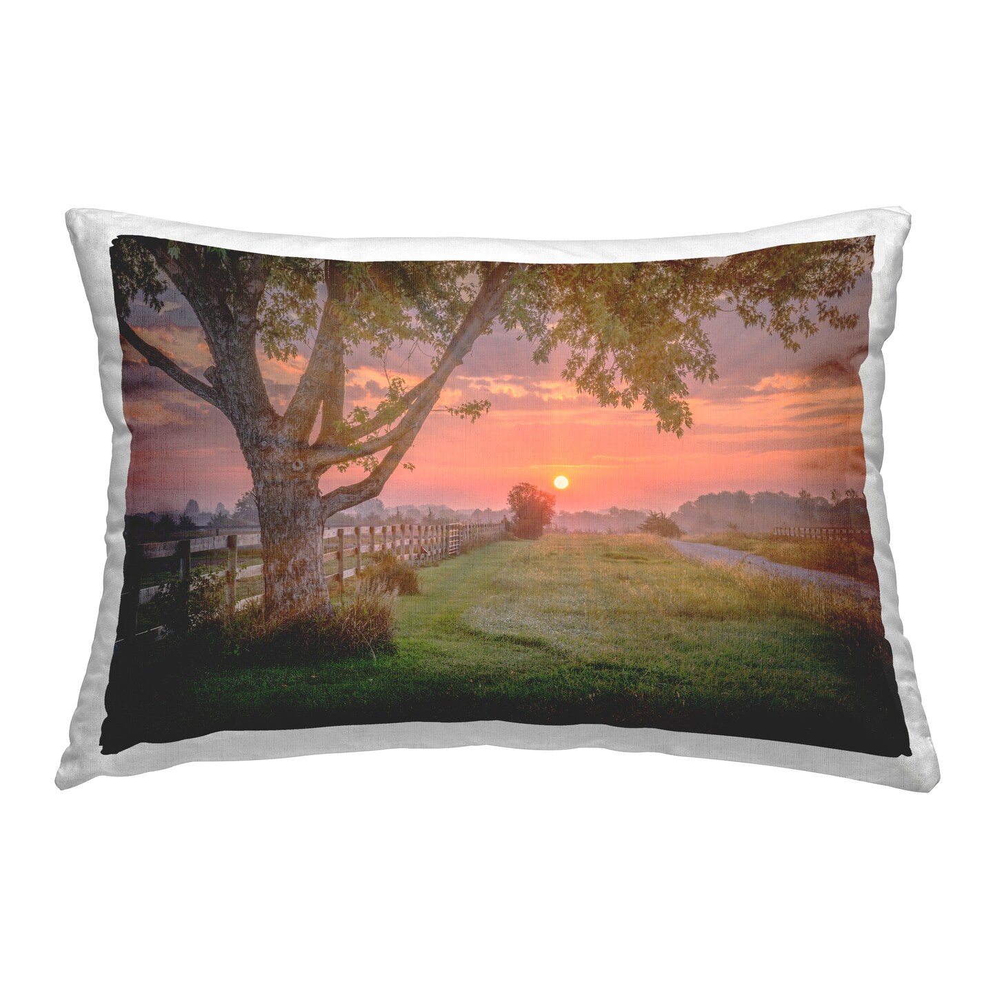 Bold Sunrise in Countryside Decorative Printed Throw Pillow Design by Marty Hulsebos, 14 x 7 x 20