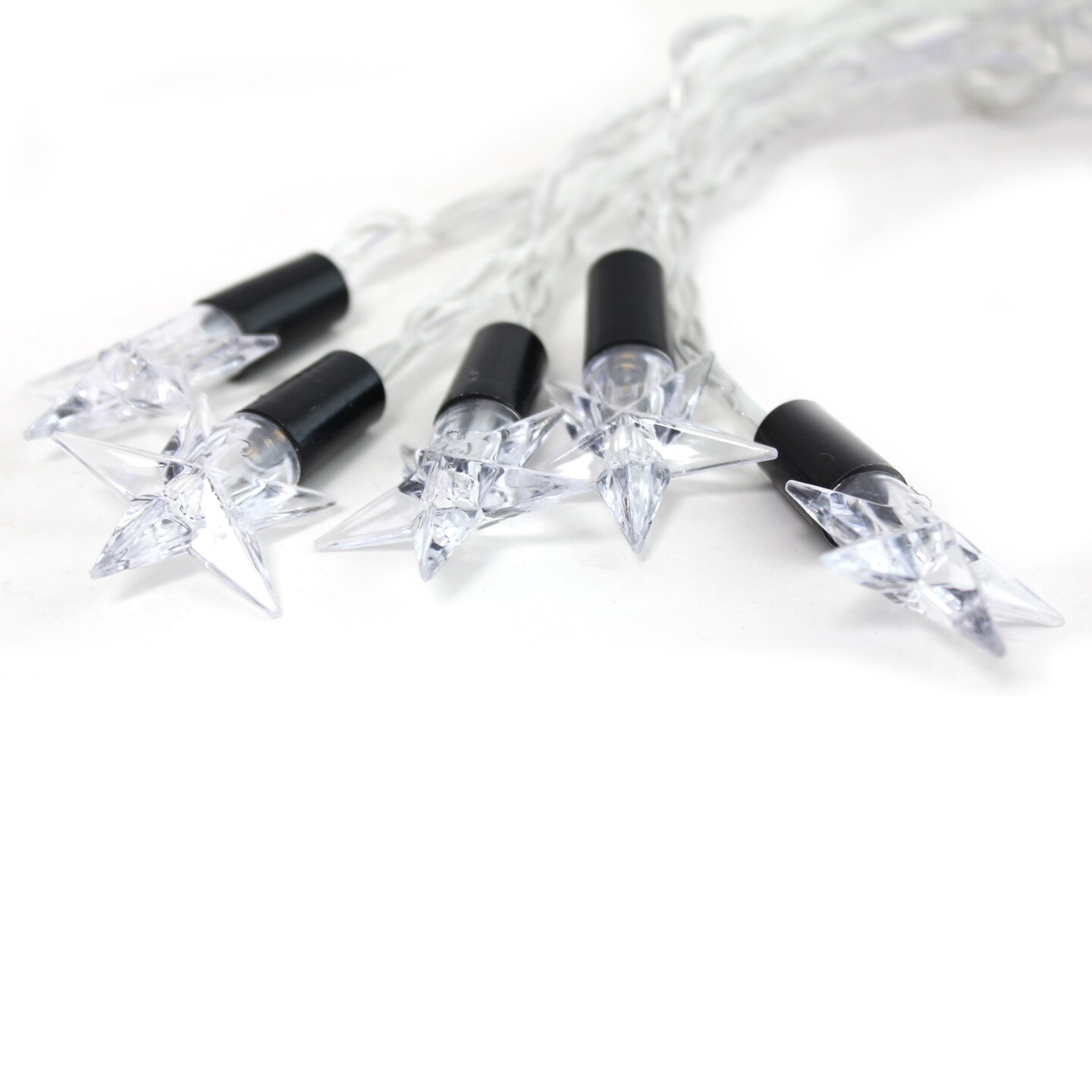 Perfect Holiday 10 LED STAR STRING LIGHTS REFLECTOR, INDOOR, 30CM LEAD WIRE, 15CM BULB SPACING, WARM WHITE