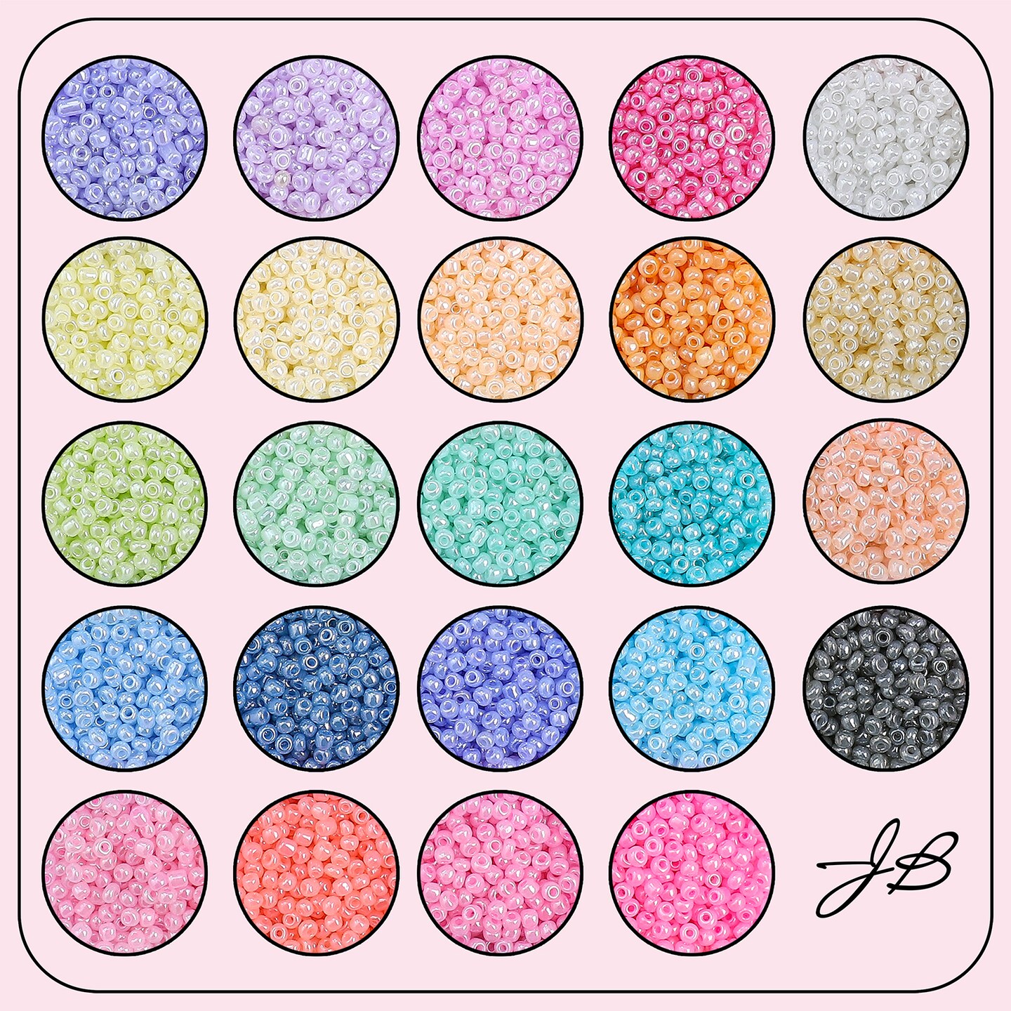 John Bead 12500pcs Assorted 24 Colors Glass Seed Beads 8/0 Jewelry Making Bead Box