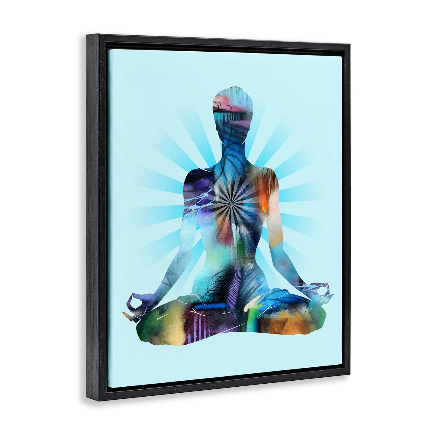 Stupell Industries Zen Meditation Pose Framed Floater Canvas Wall Art Design by Tim Parker