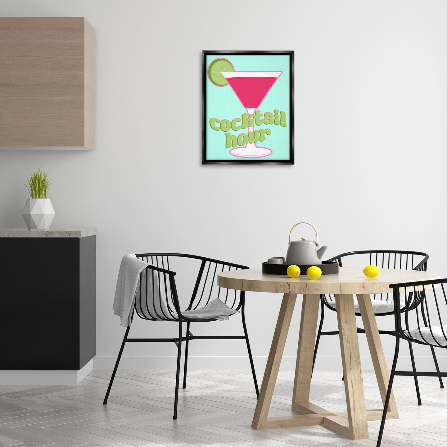Stupell Industries Retro Cocktail Hour Framed Floater Canvas Wall Art Design by SD Graphics Studio