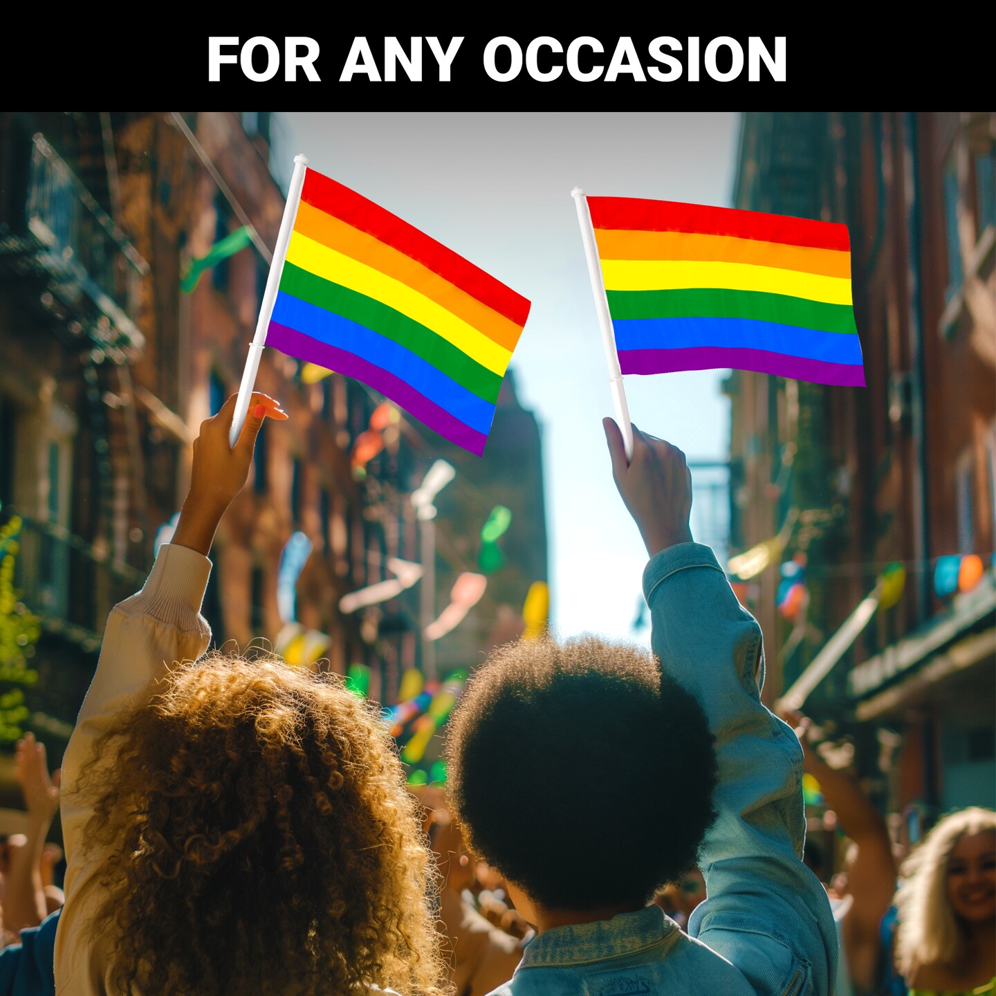 G128 2 Pack: LGBT Rainbow Pride Car Flag | 11x17 In | Double LiteWeave Pro Series Double Sided Printed 150D Polyester | Flagpole Included | Perfect for Festival Celebrations, Parades