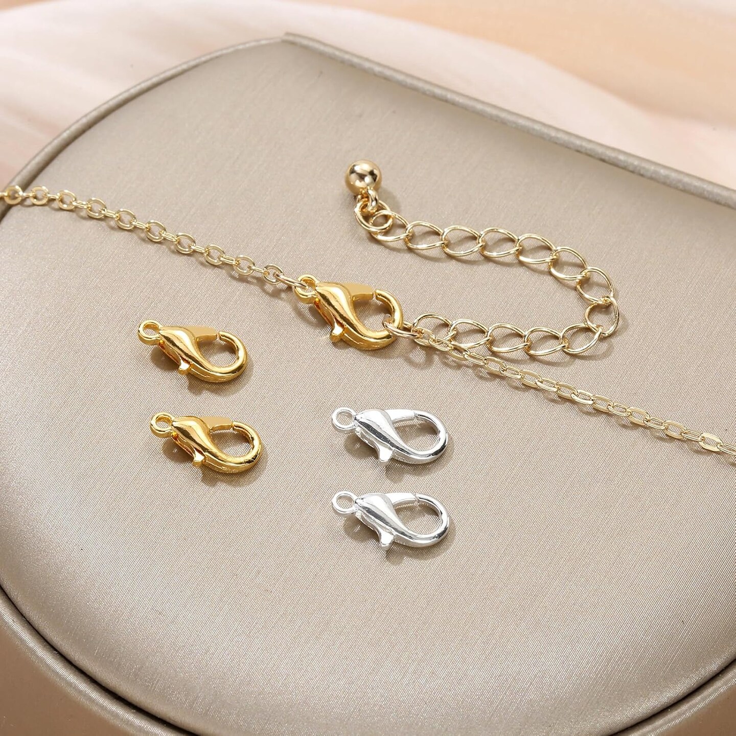 5 Sizes Silver and Gold Open Jump Rings, 500PCS O Rings and Lobster Clasps, Small and Large Jump Rings