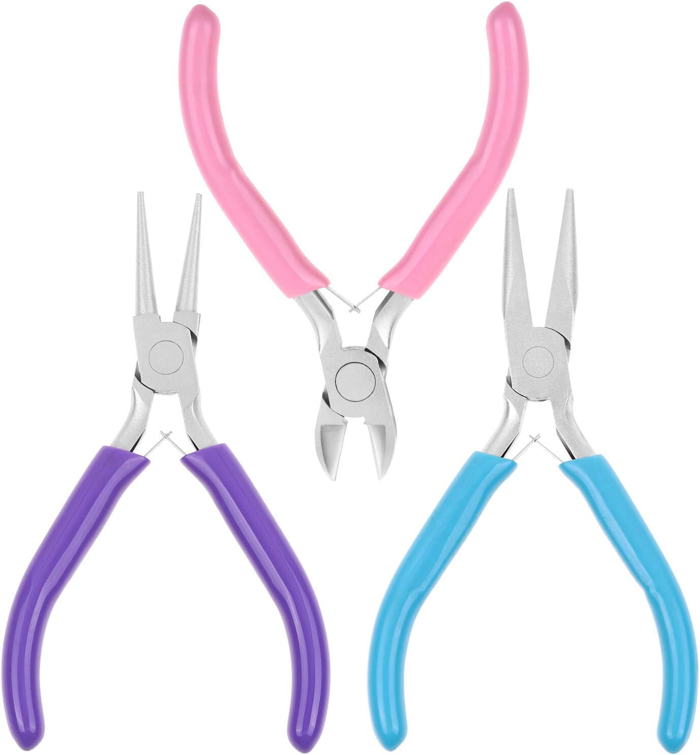Jewelry Pliers Set - 3pcs Tools With Needle/Chain Nose, Round Nose and Wire Cutter for Jewelry Repair, Wire Wrapping, Crafts