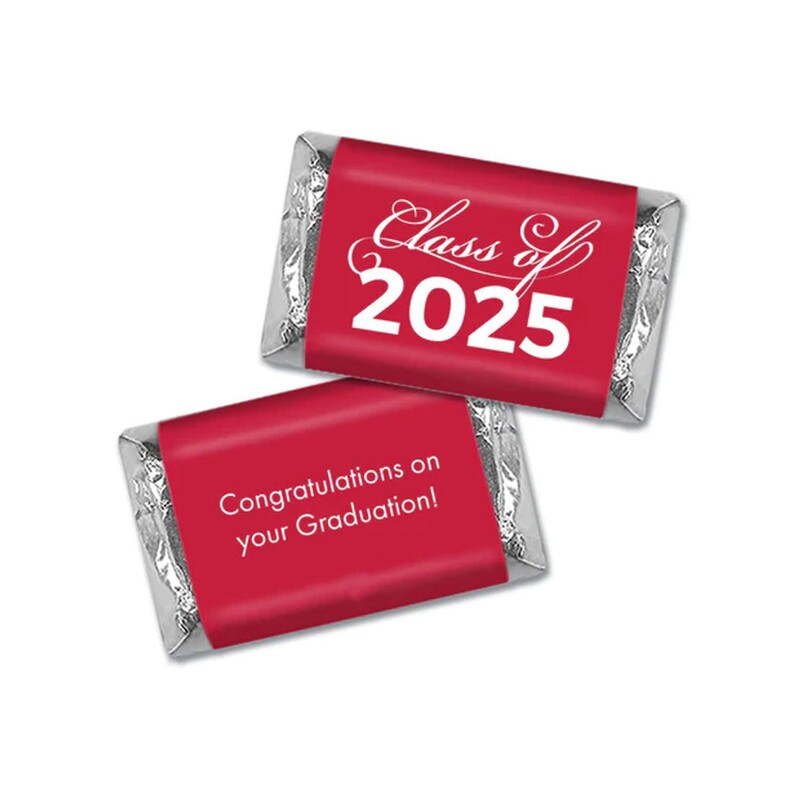 Red Graduation Candy Party Favors Class of 2025 Hershey’s Miniatures Chocolate 114 Pcs