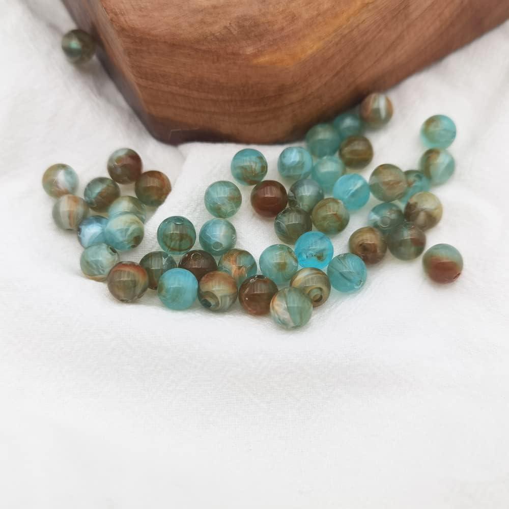 8mm Acrylic Beads 300pcs Marble Patterns Round Loose Beads for Jewelry Bracelets Necklace Making