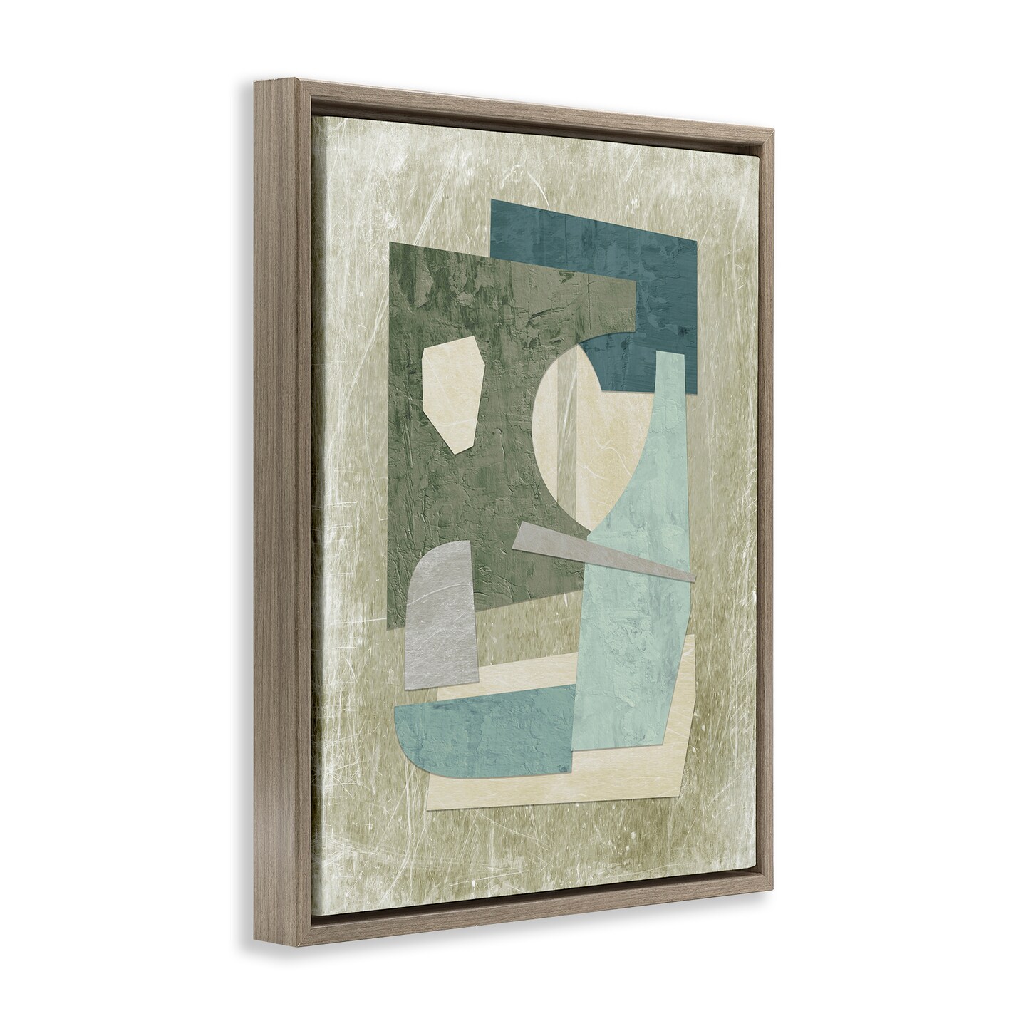 Stupell Industries Neutral Shapes Arranged Floater Framed Canvas Wall Art Design by Suzanne Nicoll