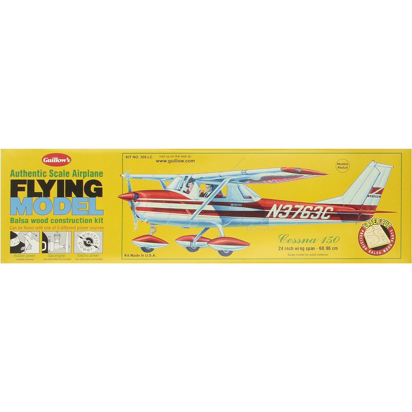 Guillow&#x27;s Cessna 150 Laser Cut Model Kit, Small