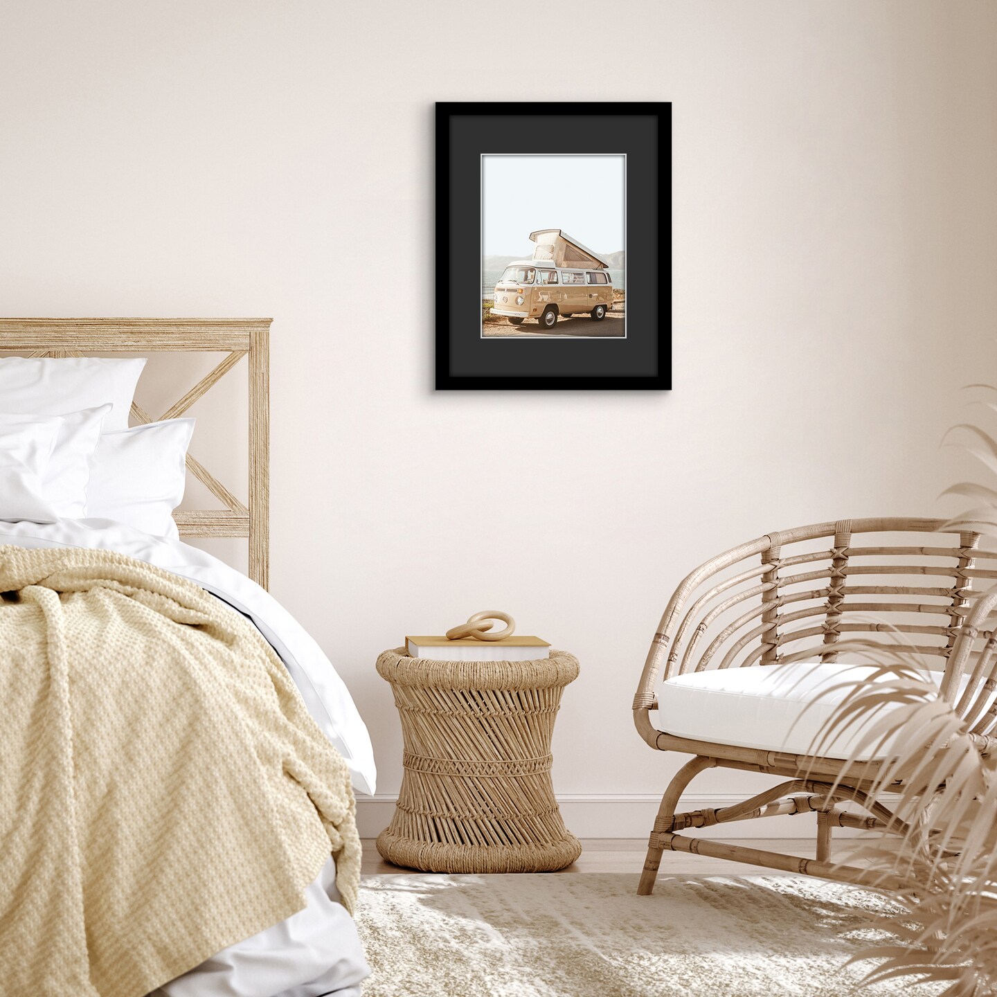 Americanflat Black Poster Frame with Black Mat - Engineered Wood Picture Frame with Plexiglass Front Cover - Wide Picture Frame