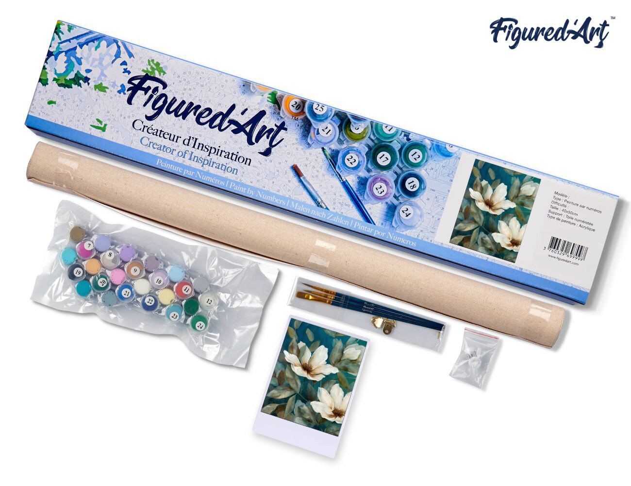Figured&#x27;Art Paint by Numbers Kit for Adults Vase of Peonies 16&#x22;x20&#x22; - Craft Art Painting DIY Kit Rolled Canvas without frame