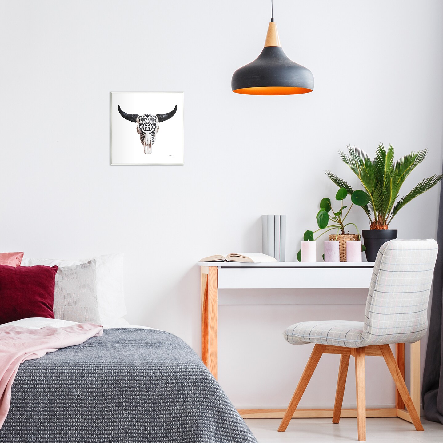 Stupell Industries Western Fashion Skull Wall Plaque Art Design by Amanda Greenwood