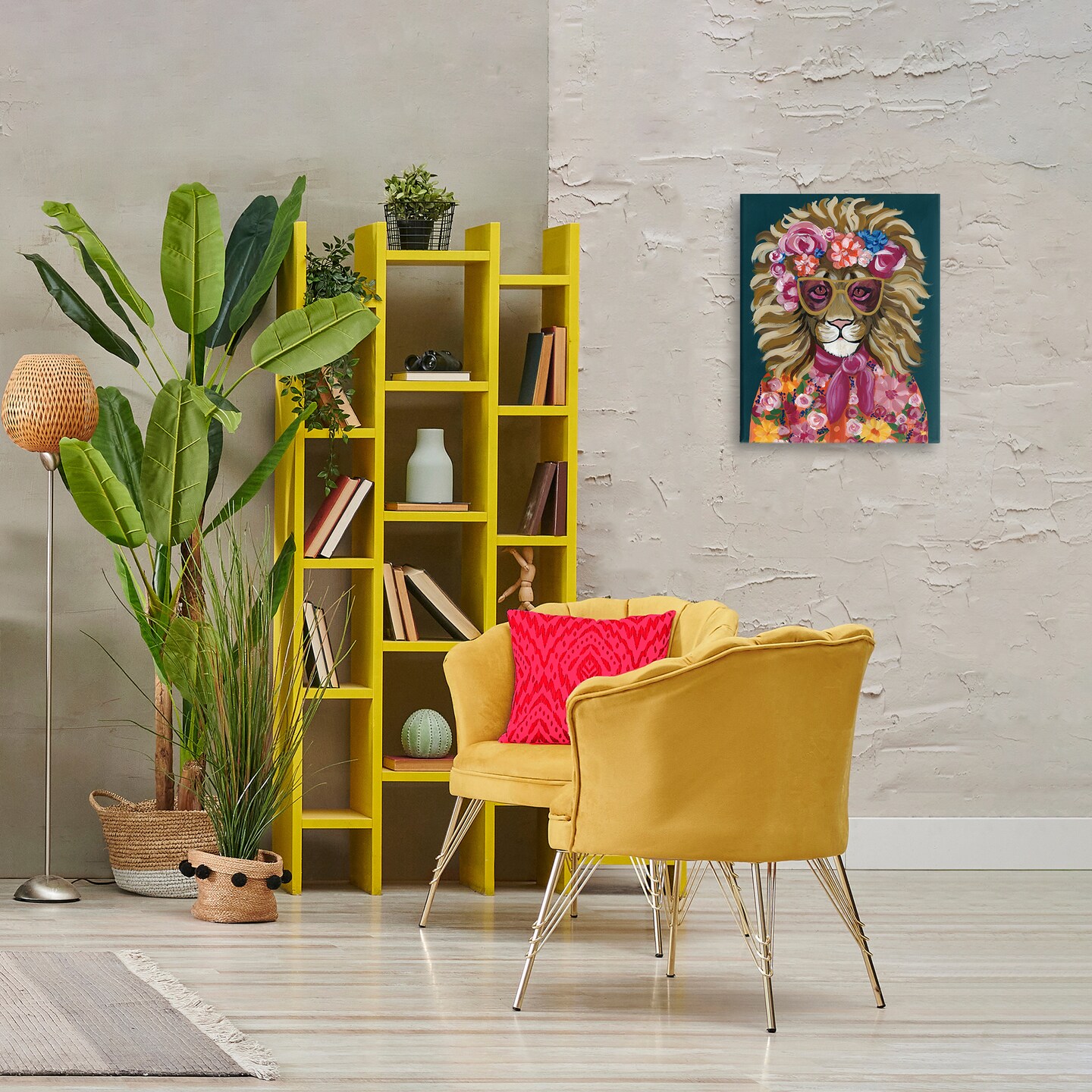 Stupell Industries Miami Living Lion Canvas Wall Art Design by Yvette St. Amant