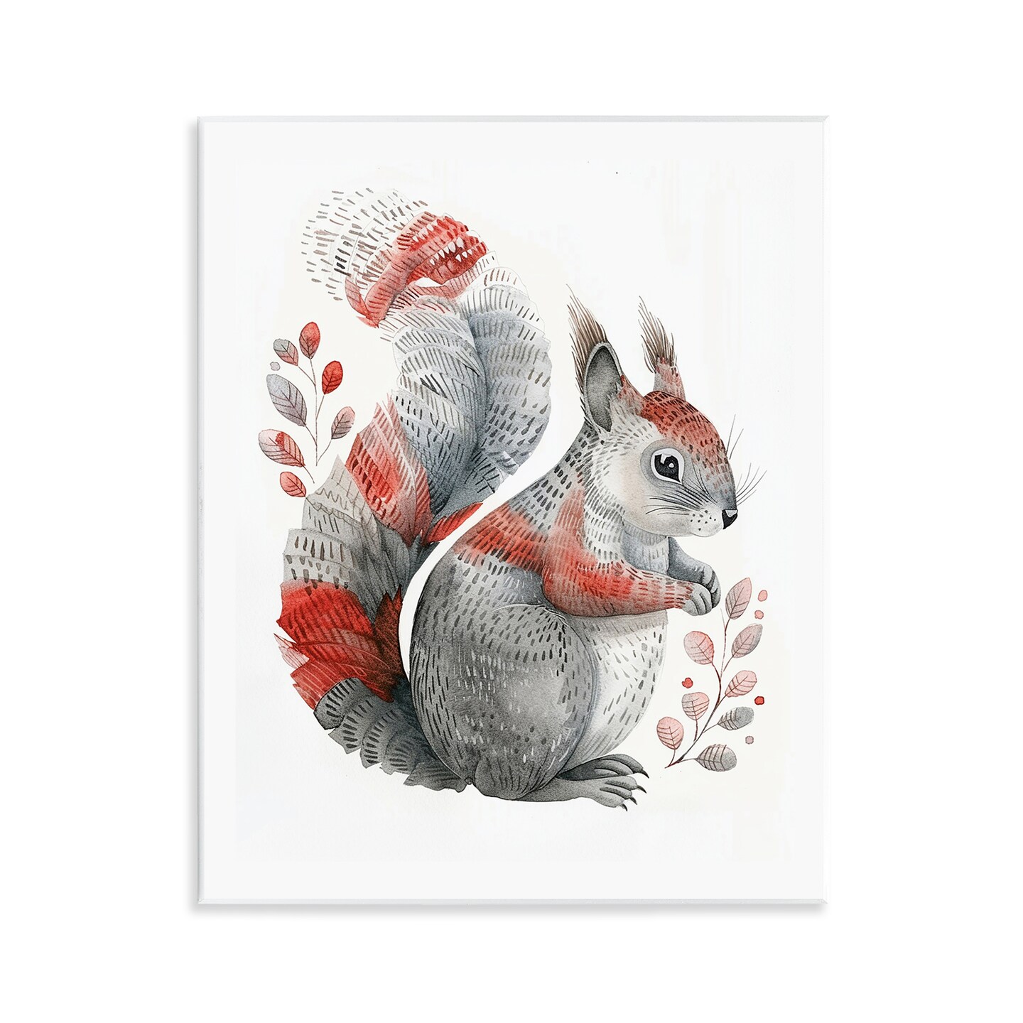 Stupell Industries Scandinavian Style Squirrel Wall Plaque Art Design by LSR Design Studio