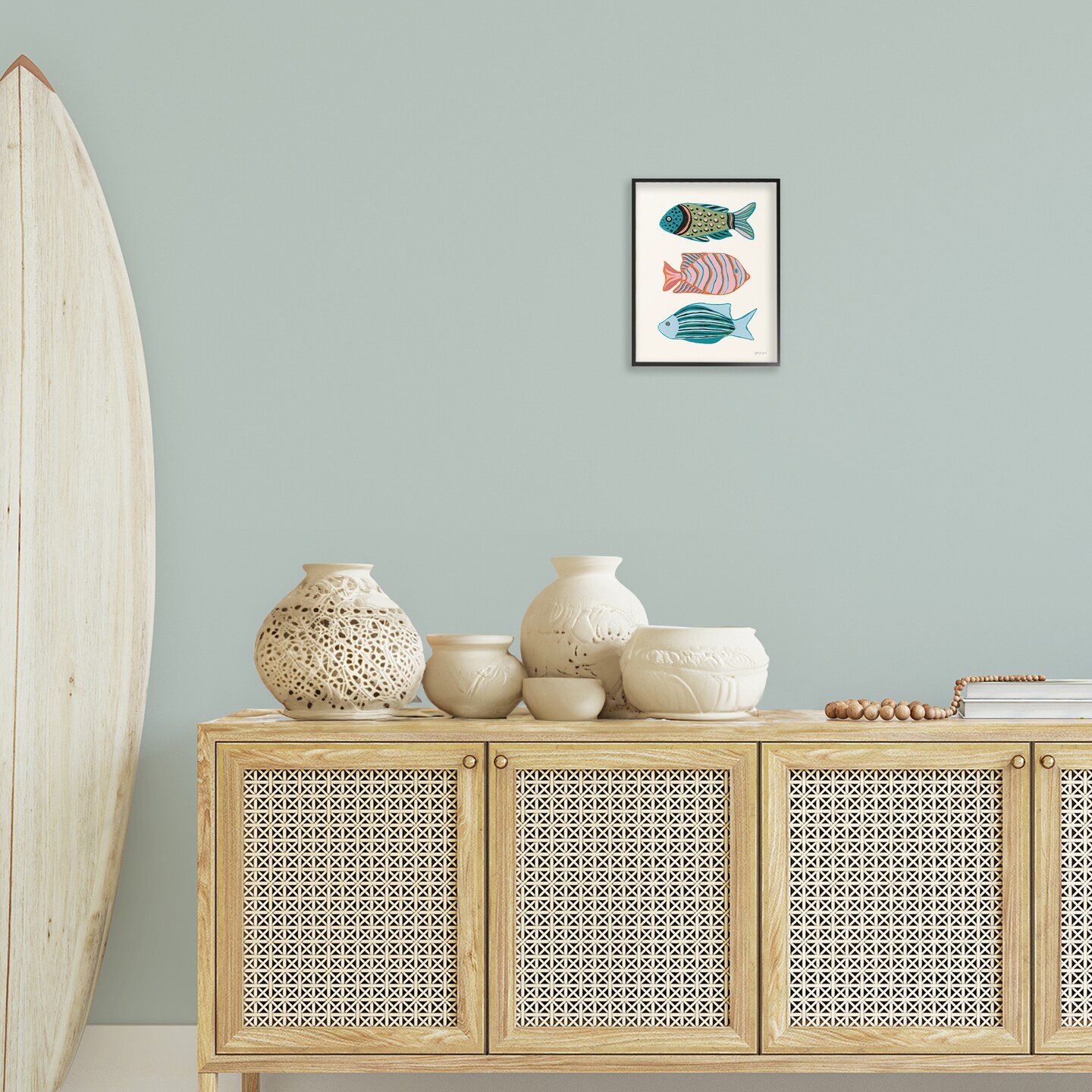 Stupell Industries Bright Tropical Fish Framed Giclee Wall Art Design by Yvette St. Amant