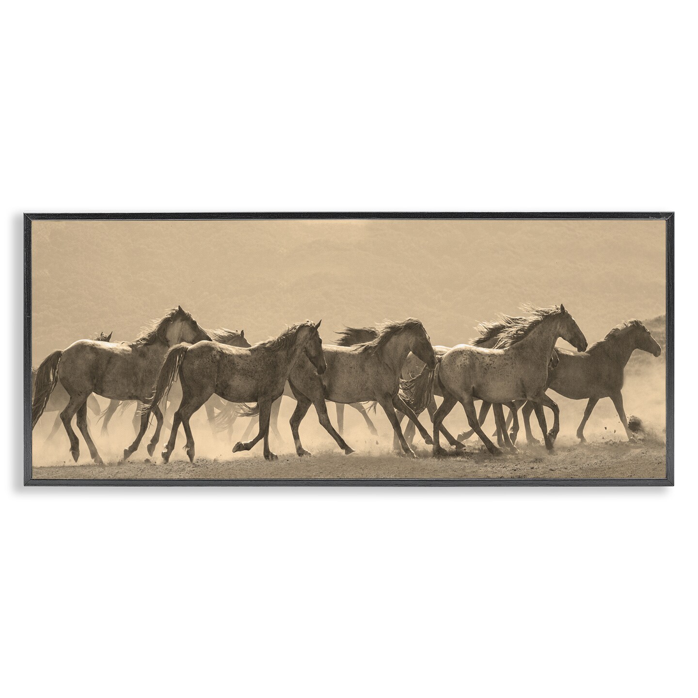 Stupell Industries Western Horses Gallop Framed Giclee Wall Art Design by JG Studio