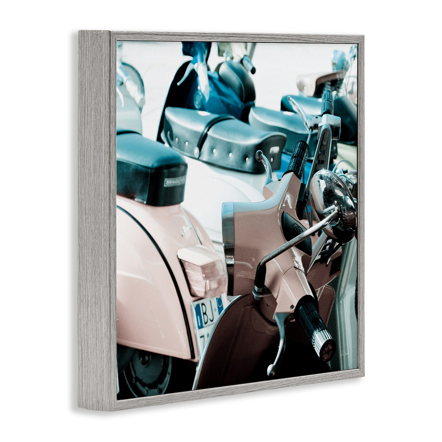 Stupell Industries Retro Italian Scooter Framed Giclee Wall Art Design by Deborah Revell