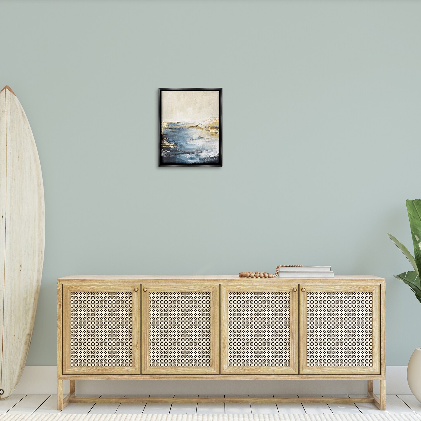 Stupell Industries Splashing Sea Spray Floater Framed Canvas Wall Art Design by Design Fabrikken