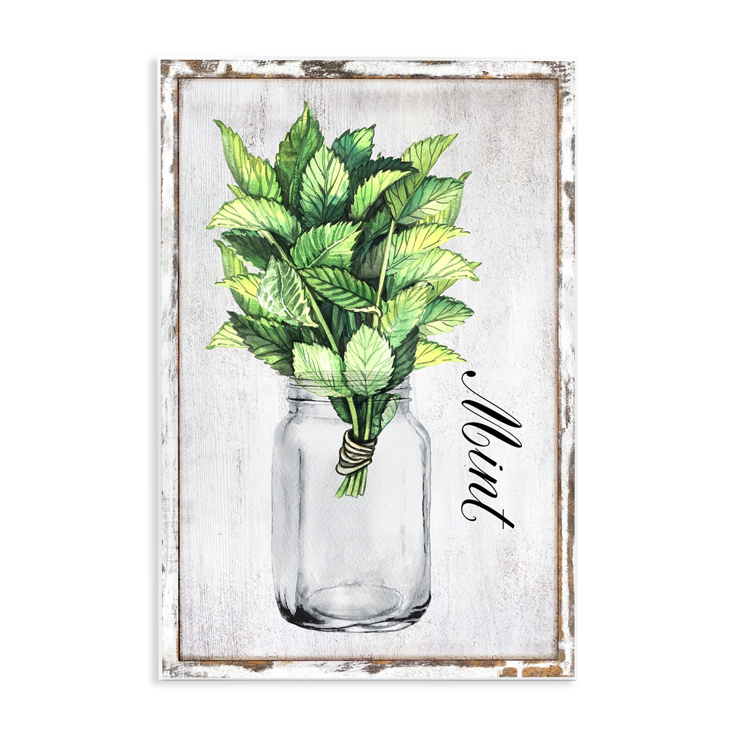 Stupell Industries Rustic Garden Mint Wall Plaque Art Design by Creatif Belle