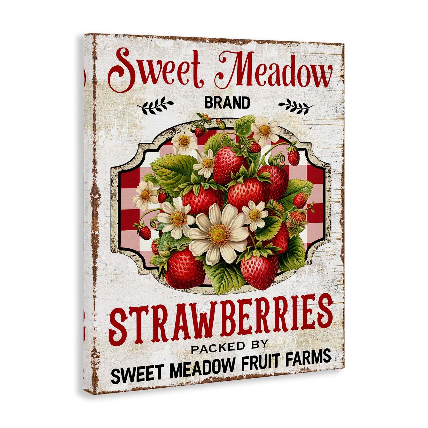 Stupell Industries Sweet Meadow Strawberries Canvas Wall Art Design by Creatif Belle