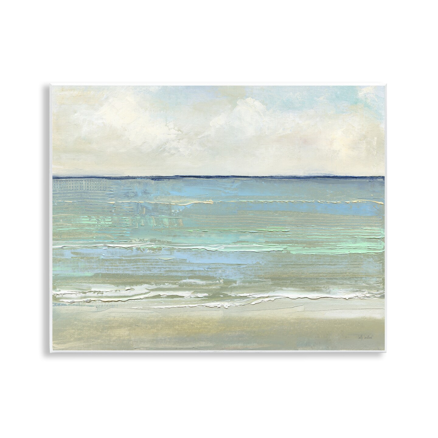 Stupell Industries Horizontal Beach Brush Strokes Wall Plaque Art Design by Sally Swatland