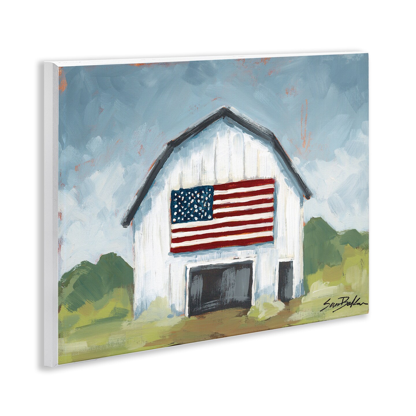 Stupell Industries Patriotic Country Barn Wall Plaque Art Design by Sara Baker