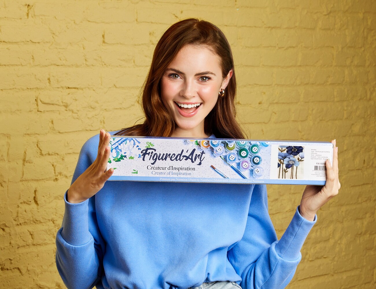 Figured'Art Paint by Numbers for Adults Orchid 16"x20" - Craft Art Painting DIY Kit Rolled Canvas without frame